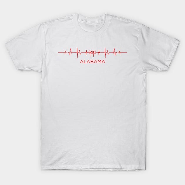 I Love Opp Alabama USA Heartbeat Funny T-Shirt For Men Women Custom T-Shirt by lorijaquelyn